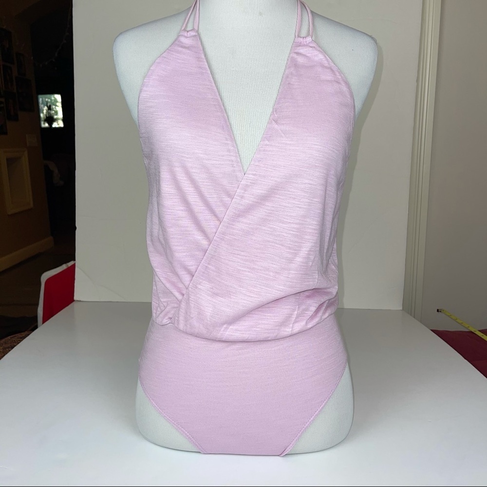 NEW Blue Life Lilac Deep V Haley Halter Bodysuit XS - Picture 14 of 14